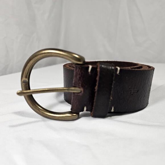 Frye Accessories - FRYE Women's Distressed Leather Belt & Antiqued Buckle Brown Size L